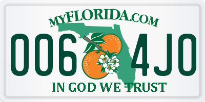 FL license plate 0064JO