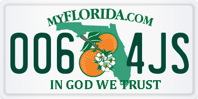 FL license plate 0064JS