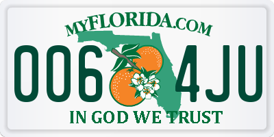 FL license plate 0064JU