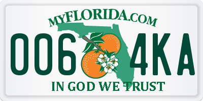 FL license plate 0064KA