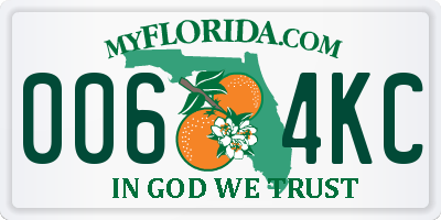 FL license plate 0064KC