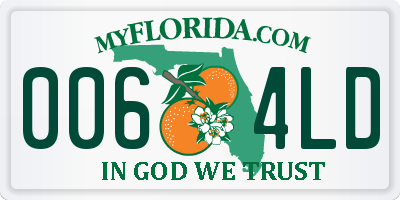 FL license plate 0064LD