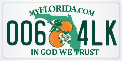 FL license plate 0064LK