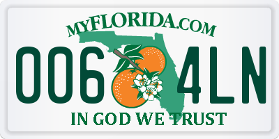 FL license plate 0064LN