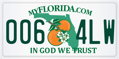 FL license plate 0064LW
