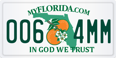 FL license plate 0064MM