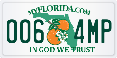 FL license plate 0064MP
