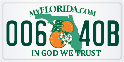 FL license plate 0064OB