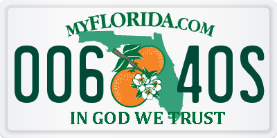 FL license plate 0064OS