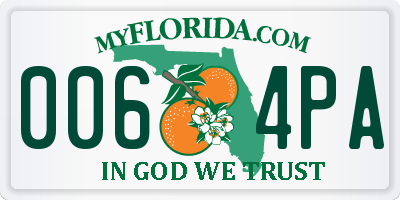 FL license plate 0064PA