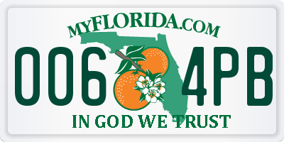 FL license plate 0064PB