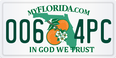 FL license plate 0064PC