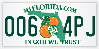 FL license plate 0064PJ