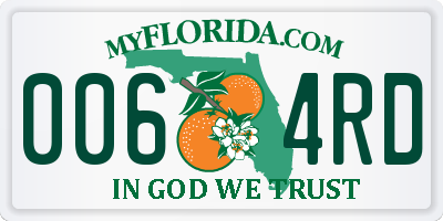 FL license plate 0064RD