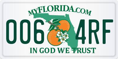 FL license plate 0064RF