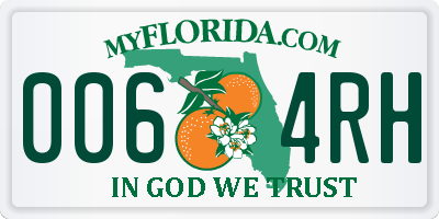 FL license plate 0064RH