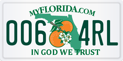 FL license plate 0064RL