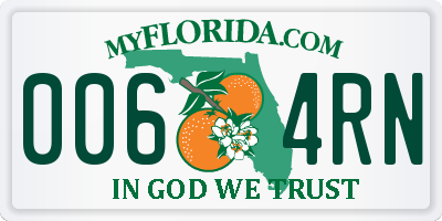 FL license plate 0064RN