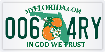 FL license plate 0064RY