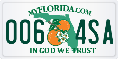 FL license plate 0064SA