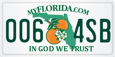 FL license plate 0064SB
