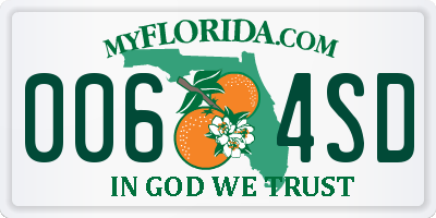 FL license plate 0064SD