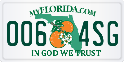 FL license plate 0064SG