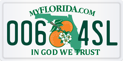 FL license plate 0064SL