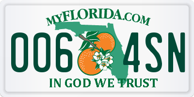 FL license plate 0064SN