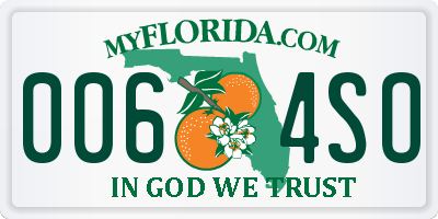 FL license plate 0064SO