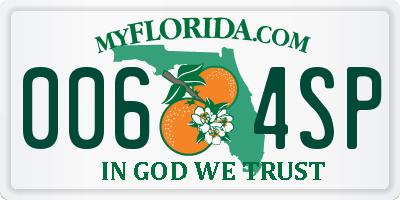 FL license plate 0064SP