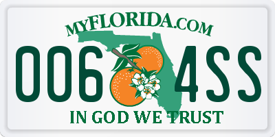 FL license plate 0064SS