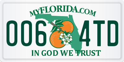 FL license plate 0064TD