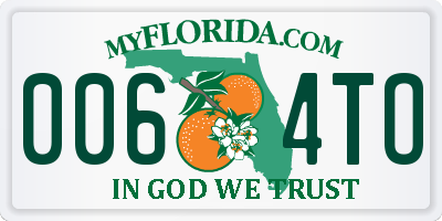 FL license plate 0064TO