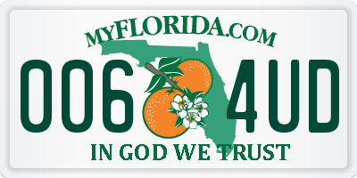 FL license plate 0064UD