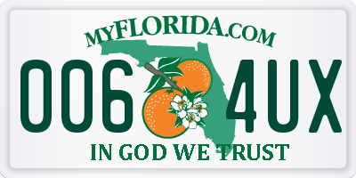 FL license plate 0064UX