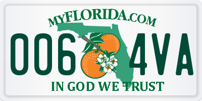 FL license plate 0064VA