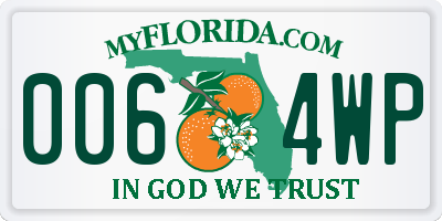 FL license plate 0064WP