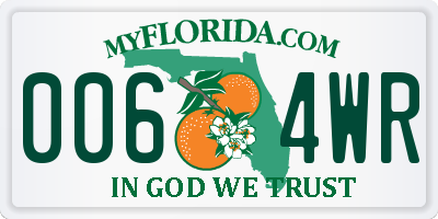 FL license plate 0064WR