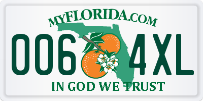 FL license plate 0064XL