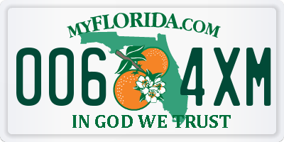 FL license plate 0064XM