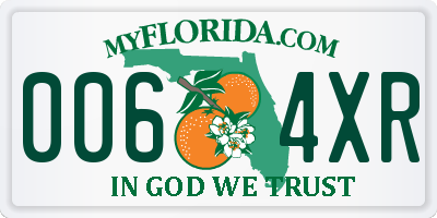 FL license plate 0064XR