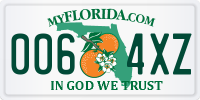 FL license plate 0064XZ