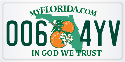 FL license plate 0064YV
