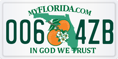 FL license plate 0064ZB