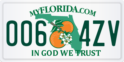 FL license plate 0064ZV