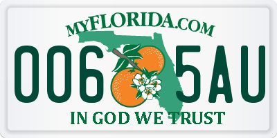 FL license plate 0065AU