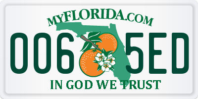 FL license plate 0065ED