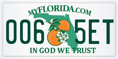 FL license plate 0065ET
