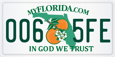 FL license plate 0065FE